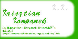 krisztian kompanek business card